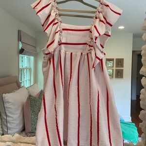 Zara Red and White Ruffled Sundress